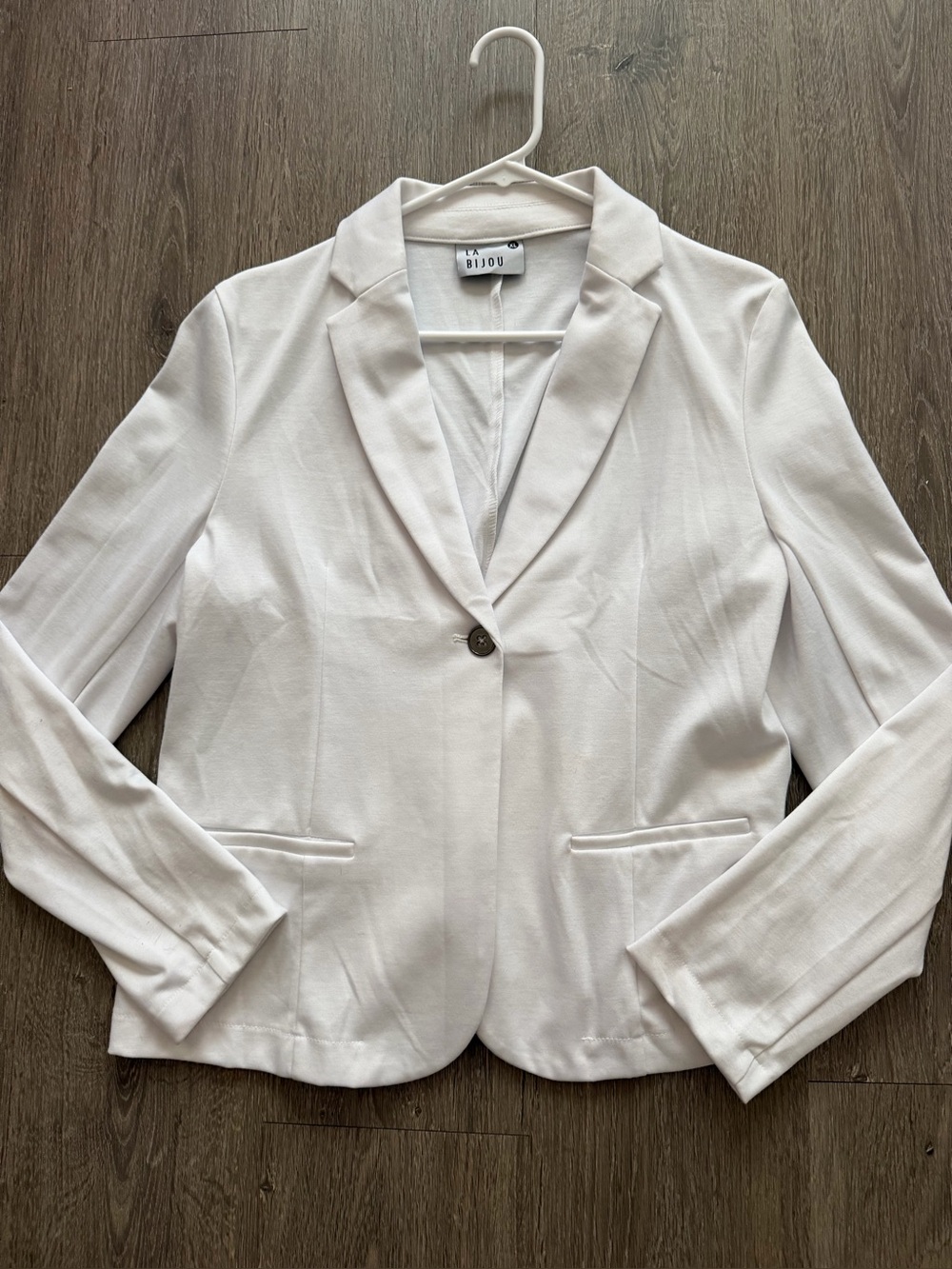 Women's White Single-Button Blazer